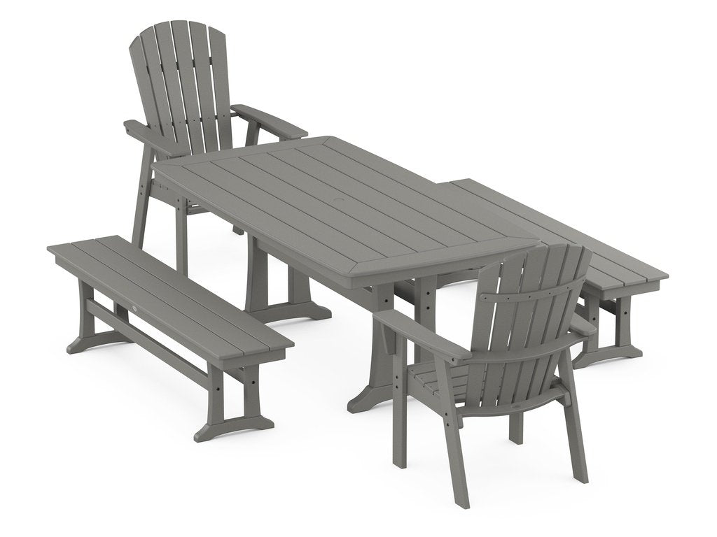 Nautical Adirondack 5-Piece Dining Set with Trestle Legs Photo