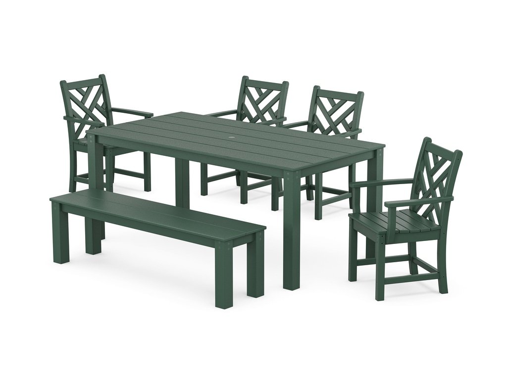 Chippendale 6-Piece Parsons Dining Set with Bench Photo