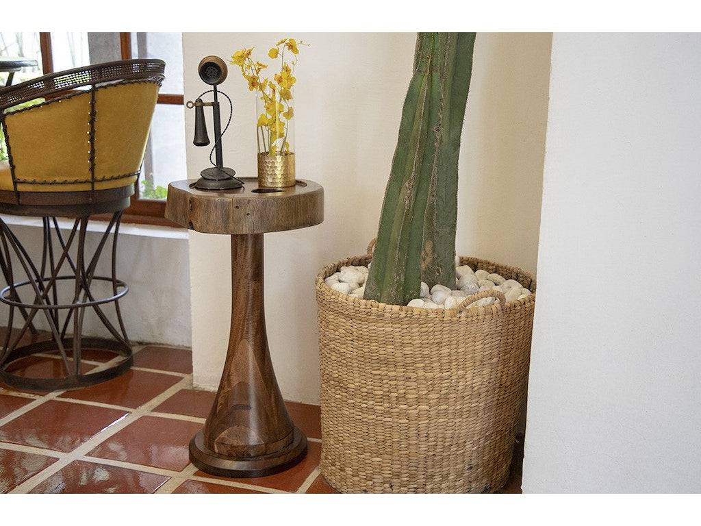 Martini Table With Wooden Base