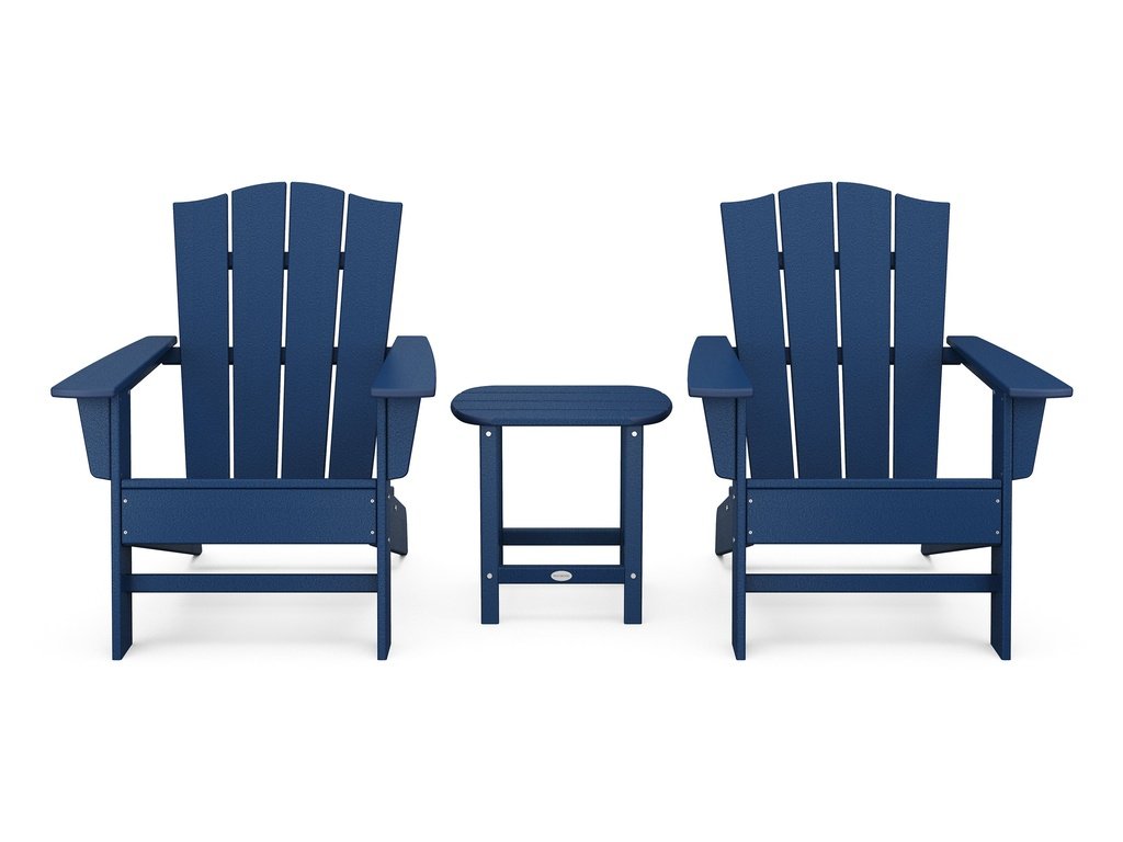 Wave 3-Piece Adirondack Chair Set with The Crest Chairs Photo