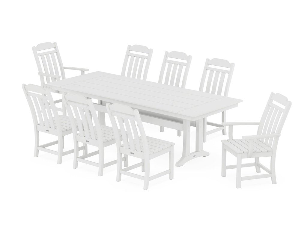 Country Living 9-Piece Farmhouse Dining Set with Trestle Legs Photo