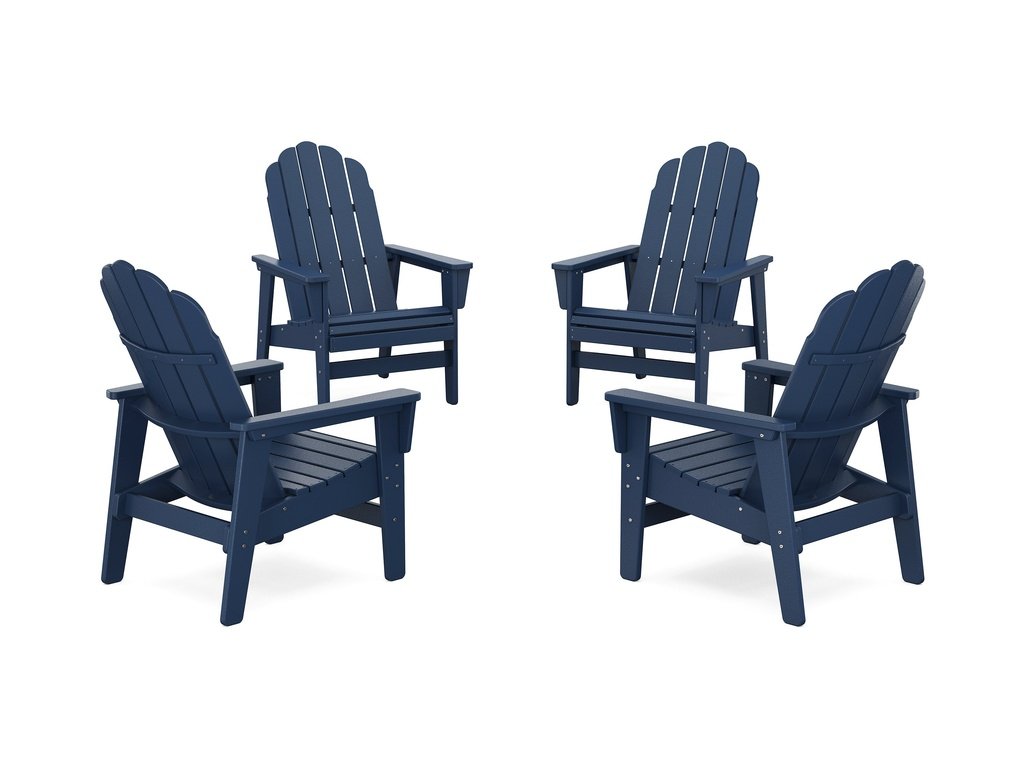 4-Piece Vineyard Grand Upright Adirondack Chair Conversation Set Photo