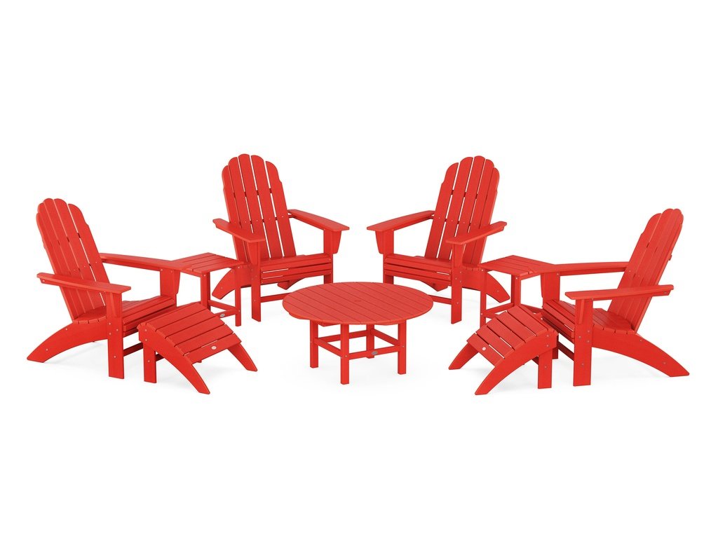 Vineyard Curveback Adirondack Chair 9-Piece Conversation Set Photo