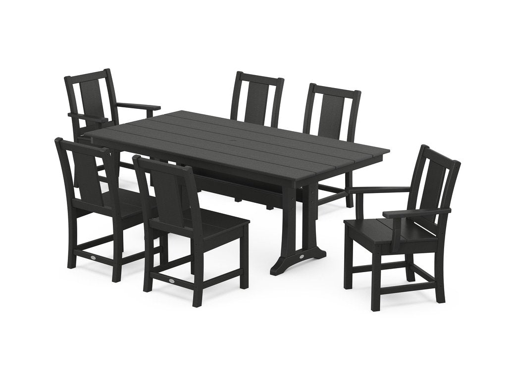 Prairie 7-Piece Farmhouse Dining Set with Trestle Legs Photo