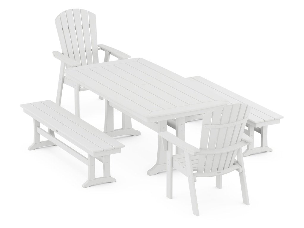 Nautical Adirondack 5-Piece Dining Set with Trestle Legs Photo