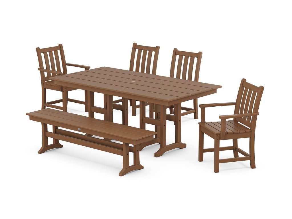 Traditional Garden 6-Piece Farmhouse Dining Set with Bench Photo