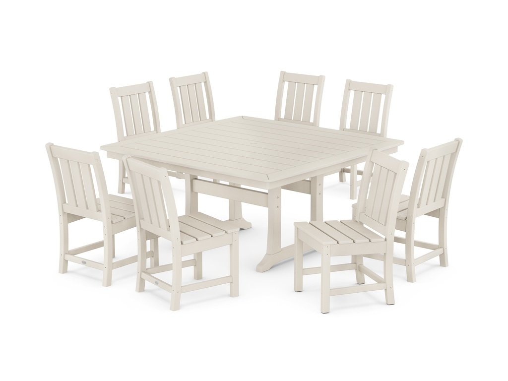 Oxford Side Chair 9-Piece Square Dining Set with Trestle Legs Photo