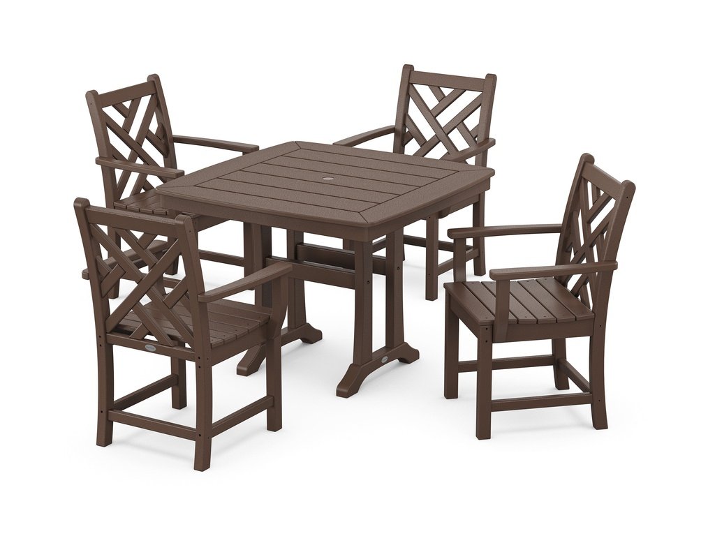 Chippendale 5-Piece Dining Set with Trestle Legs Photo