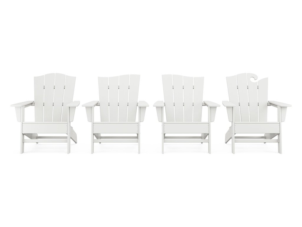 Wave Collection 4-Piece Adirondack Chair Set Photo