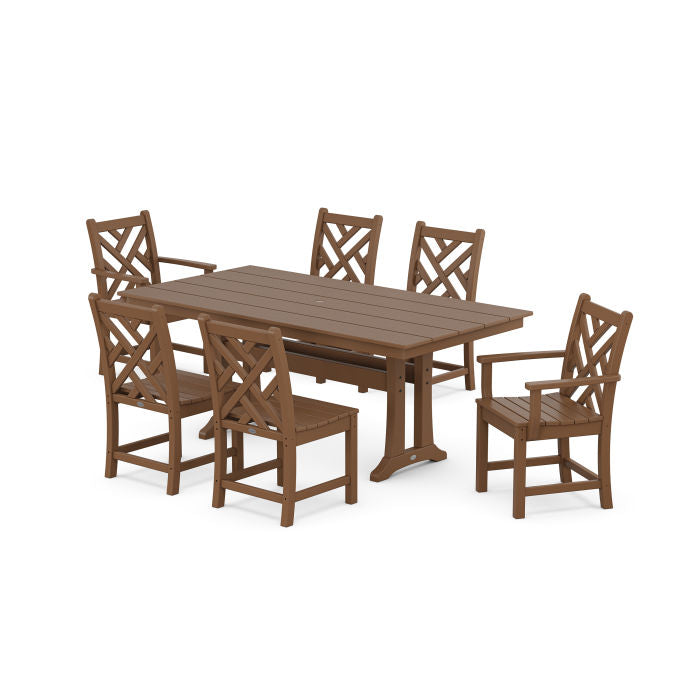 Chippendale 7-Piece Farmhouse Trestle Dining Set - Retreat Home Furniture