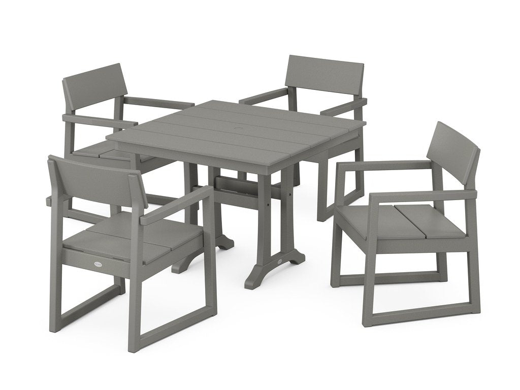 EDGE 5-Piece Farmhouse Dining Set With Trestle Legs Photo