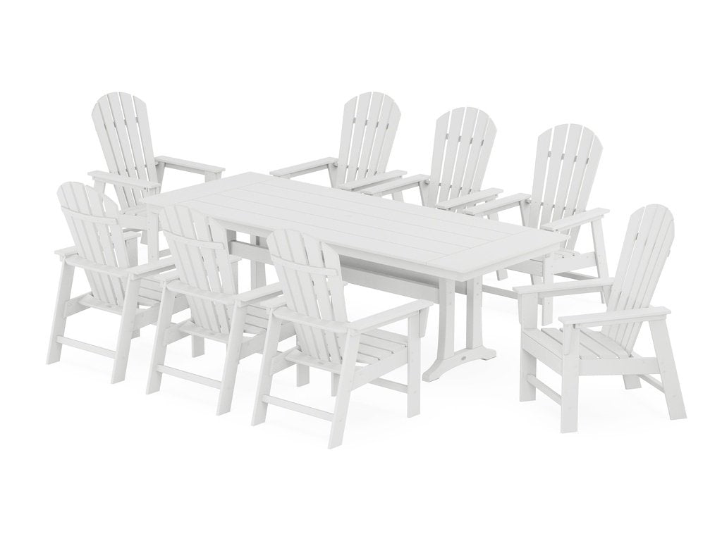 South Beach 9-Piece Farmhouse Dining Set with Trestle Legs Photo