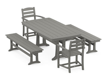 La Casa Cafe 5-Piece Dining Set with Trestle Legs Photo