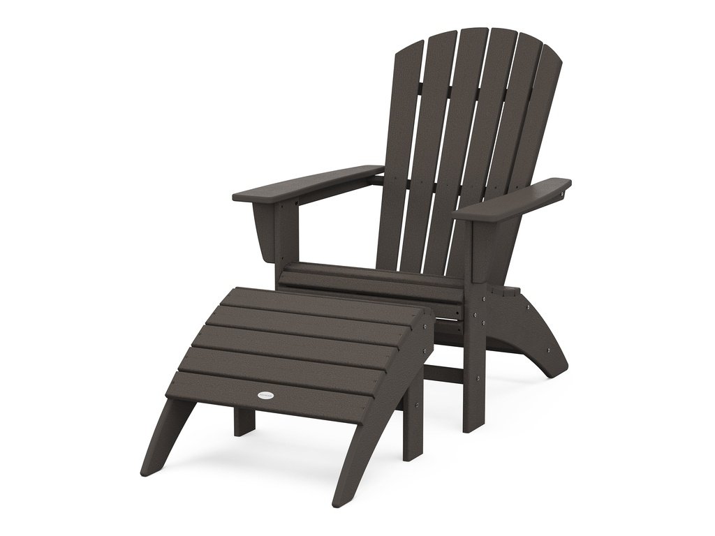 Nautical Curveback Adirondack Chair 2-Piece Set with Ottoman Photo