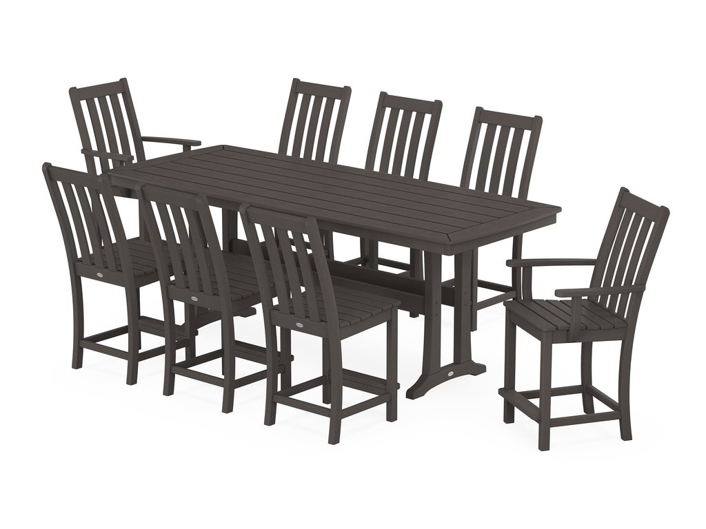 Vineyard 9-Piece Counter Set with Trestle Legs Photo