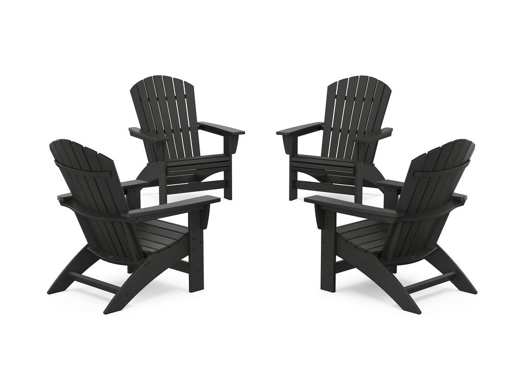 4-Piece Nautical Grand Adirondack Chair Conversation Set Photo