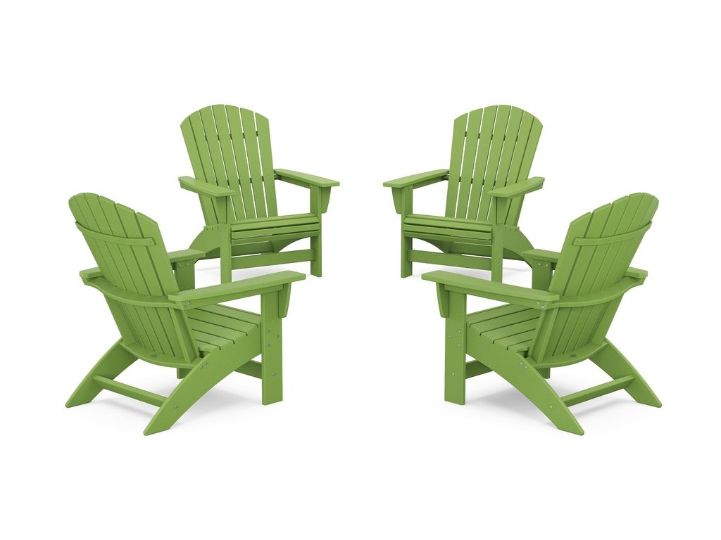 4-Piece Nautical Grand Adirondack Chair Conversation Set Photo