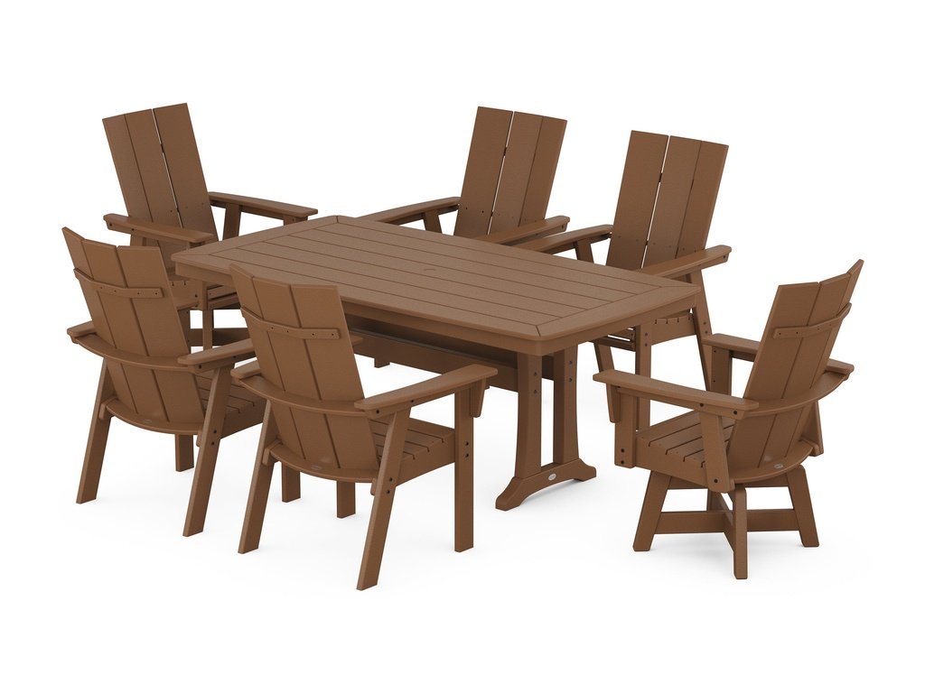 Modern Adirondack 7-Piece Dining Set with Trestle Legs Photo