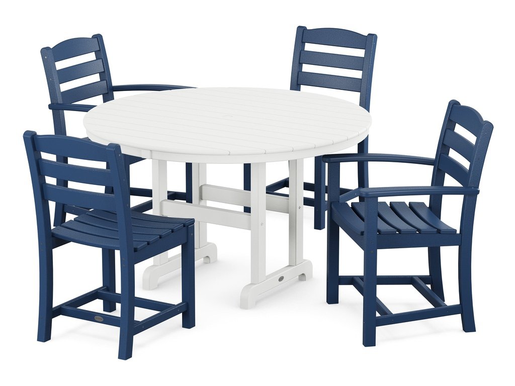 La Casa Café 5-Piece Round Farmhouse Dining Set Photo