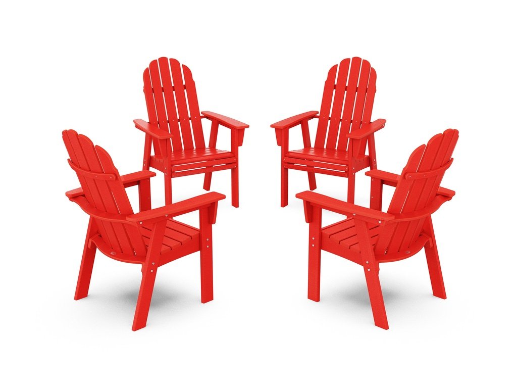 Vineyard 4-Piece Curveback Upright Adirondack Conversation Set Photo