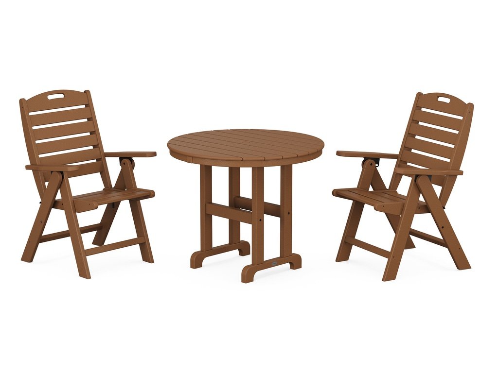 Nautical Folding Highback Chair 3-Piece Round Dining Set Photo