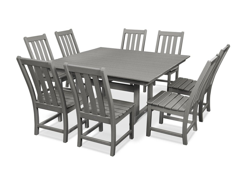 Vineyard 9-Piece Farmhouse Trestle Dining Set Photo