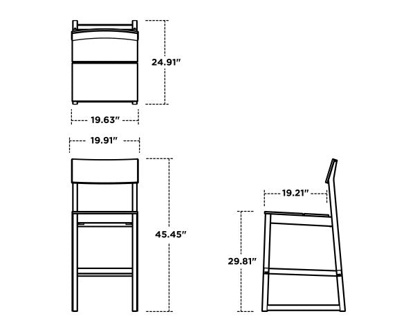 EDGE Bar Side Chair | Natural Finish - Retreat Home Furniture