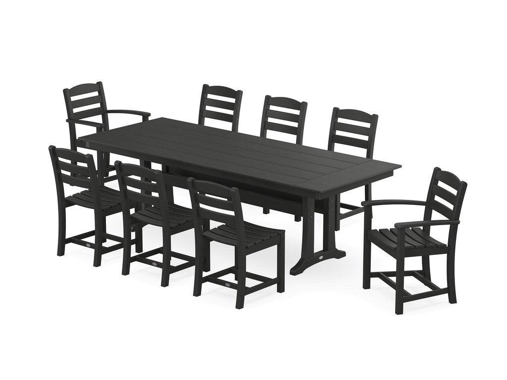 La Casa Café 9-Piece Farmhouse Dining Set with Trestle Legs Photo