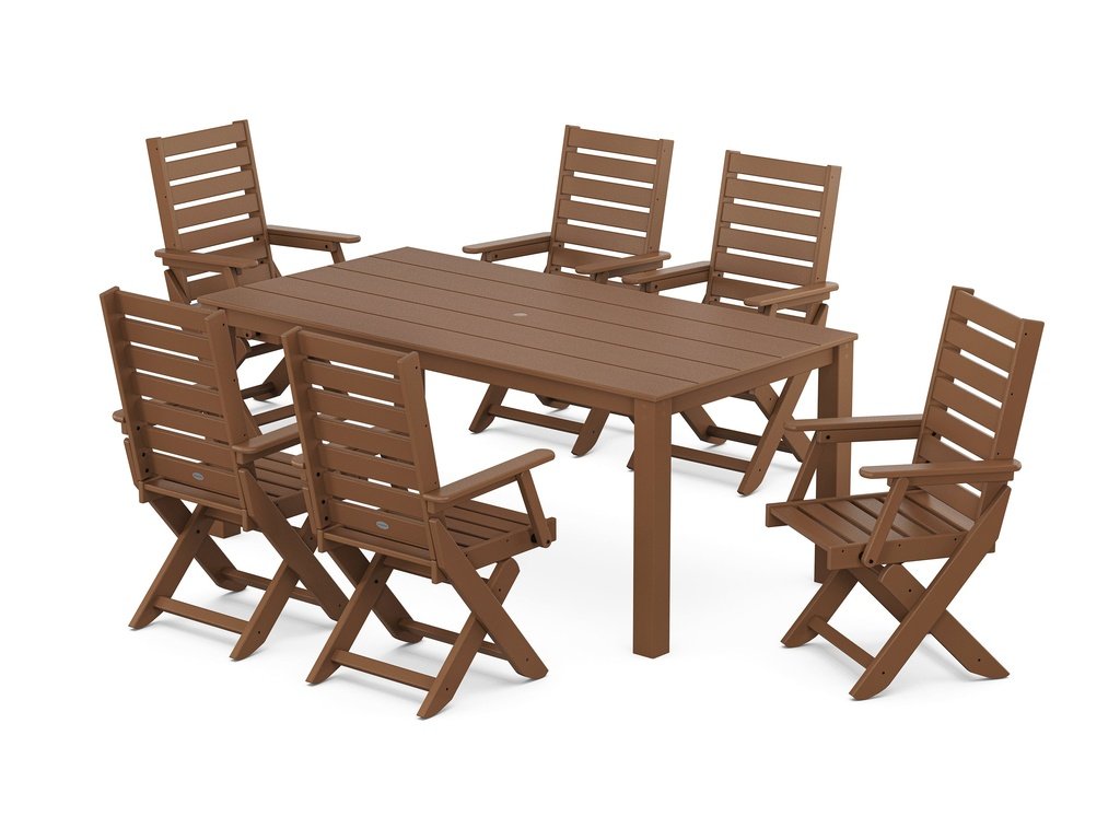 Captain Folding Chair 7-Piece Parsons Dining Set Photo