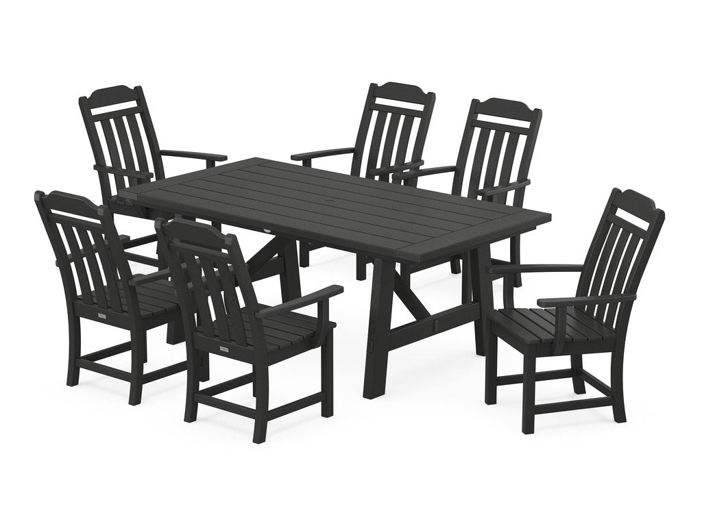 Country Living Arm Chair 7-Piece Rustic Farmhouse Dining Set Photo