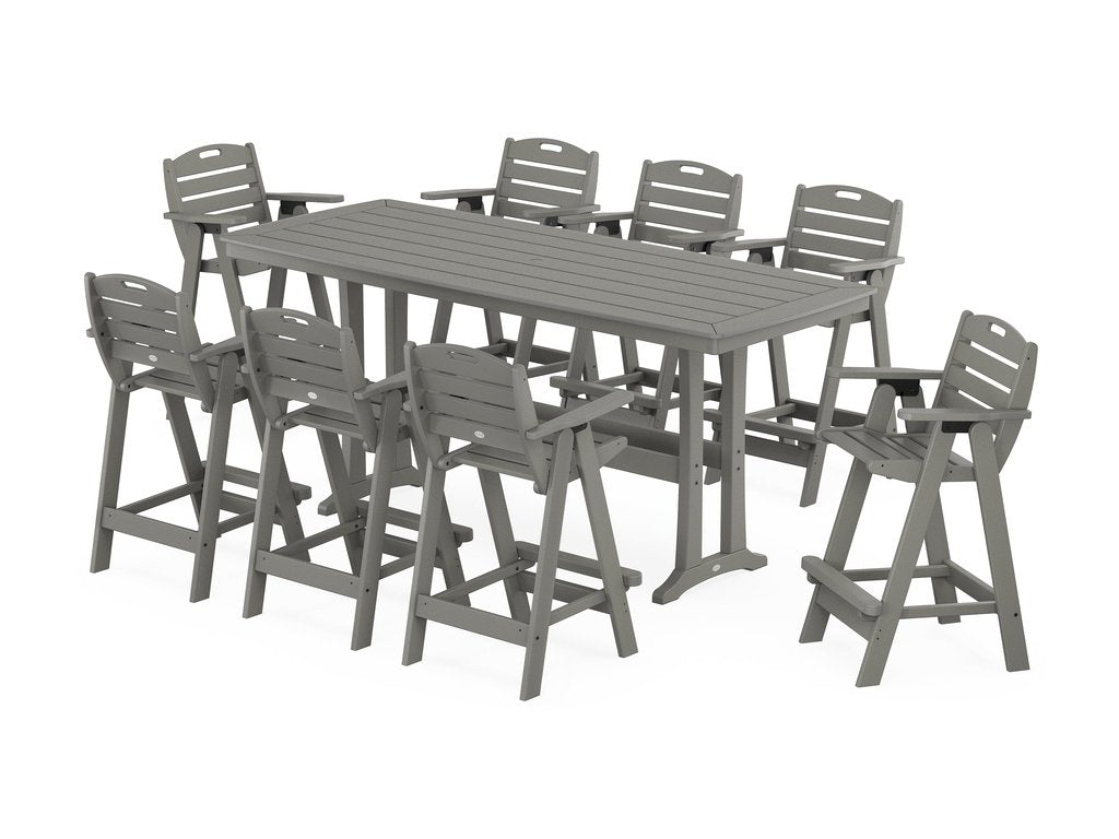 Nautical 9-Piece Bar Set with Trestle Legs Photo