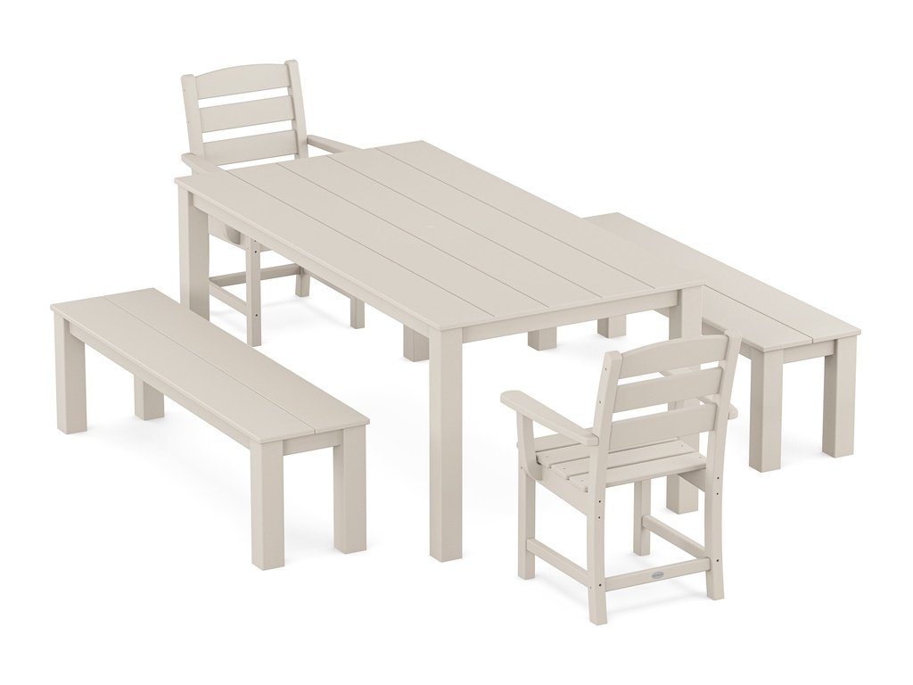 Lakeside 5-Piece Parsons Dining Set with Benches Photo