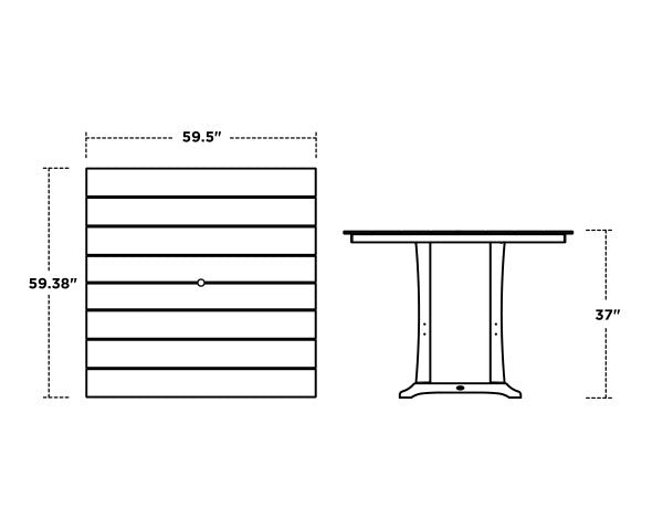 Farmhouse Trestle 59" Counter Table | Natural Finish - Retreat Home Furniture