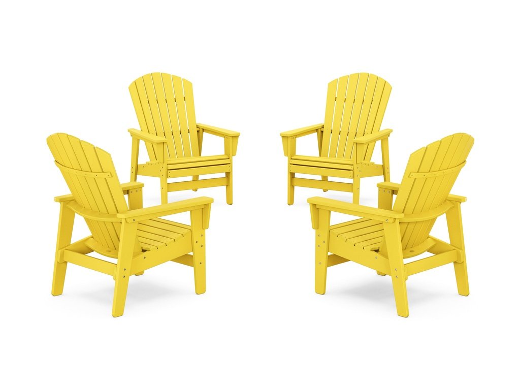 4-Piece Nautical Grand Upright Adirondack Chair Conversation Set Photo