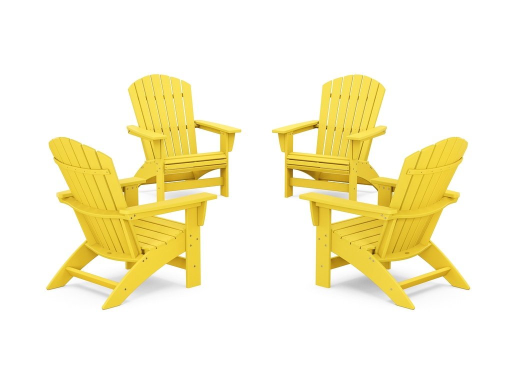 4-Piece Nautical Grand Adirondack Chair Conversation Set Photo