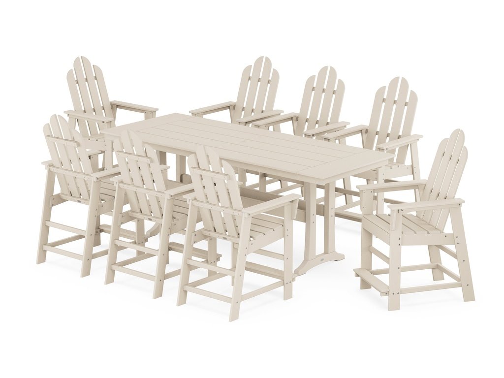 Long Island 9-Piece Farmhouse Counter Set with Trestle Legs Photo