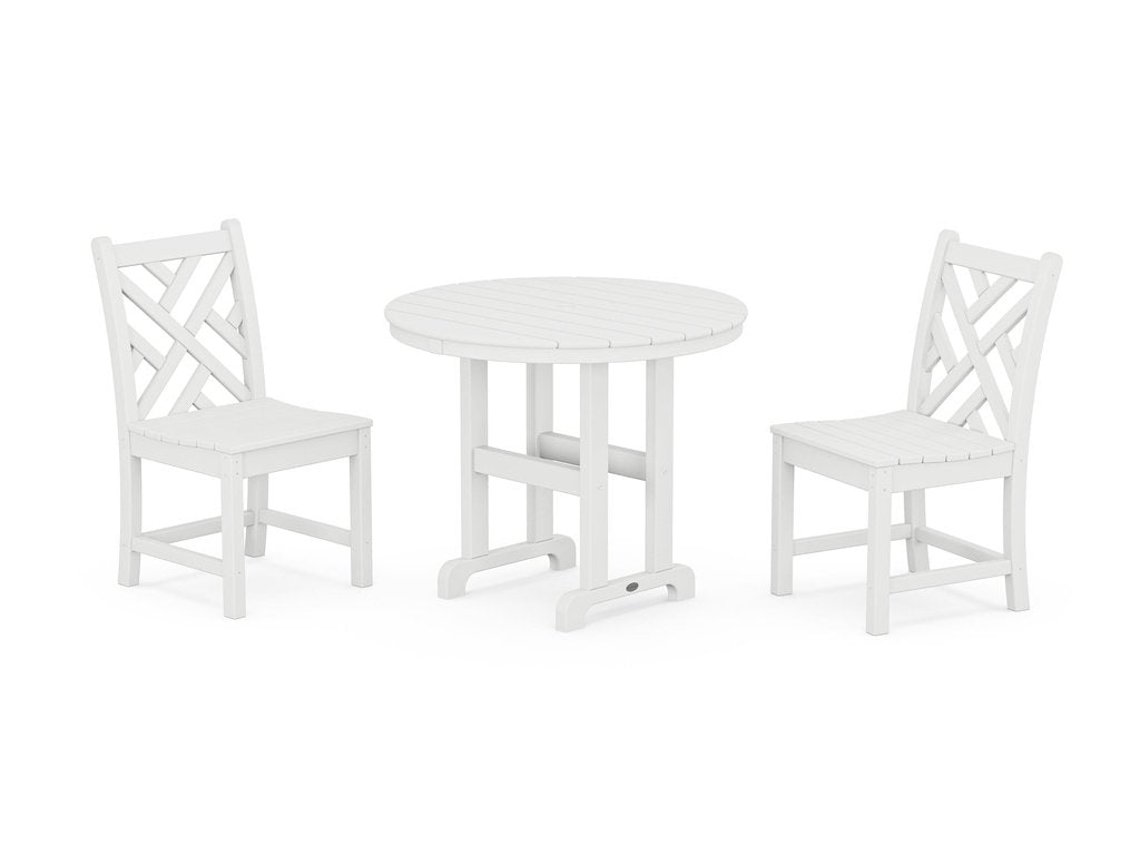 Chippendale Side Chair 3-Piece Round Dining Set Photo