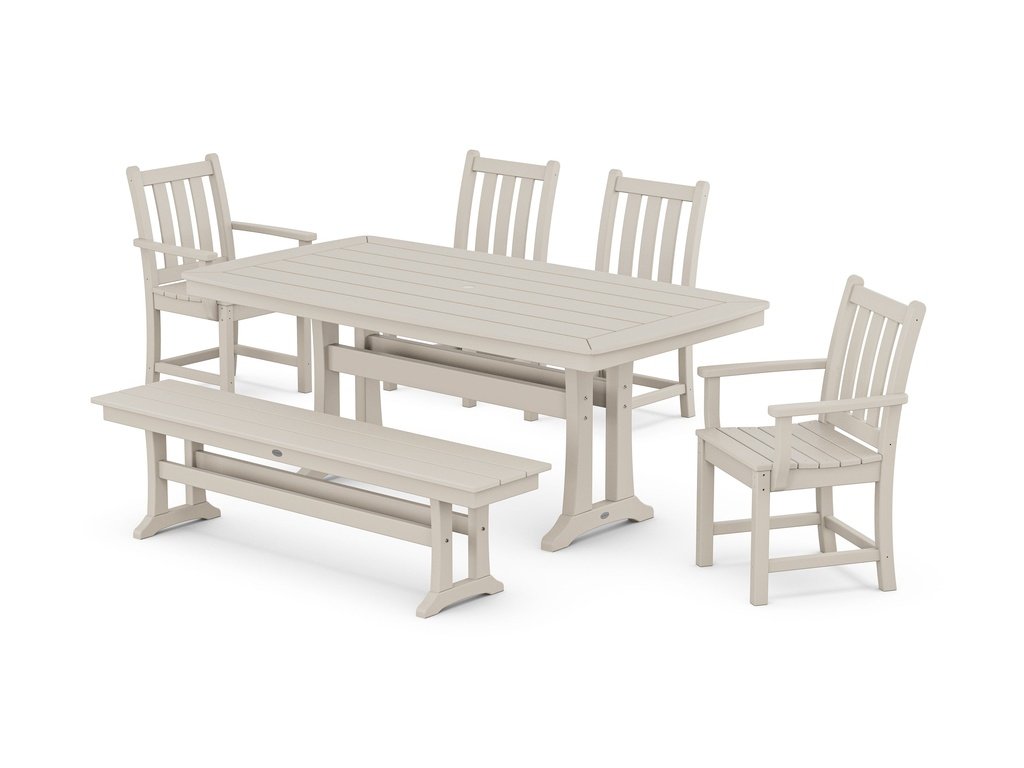 Traditional Garden 6-Piece Dining Set with Trestle Legs Photo