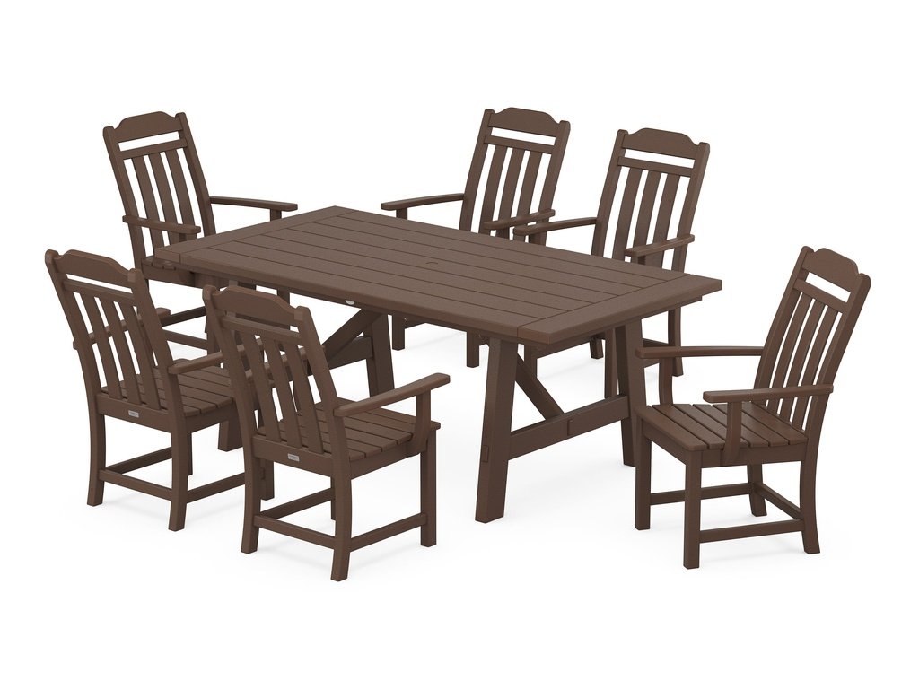 Country Living Arm Chair 7-Piece Rustic Farmhouse Dining Set Photo