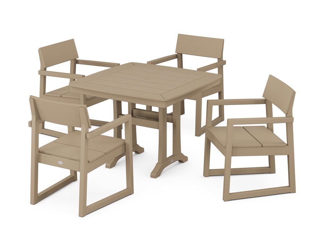 EDGE 5-Piece Dining Set with Trestle Legs Photo