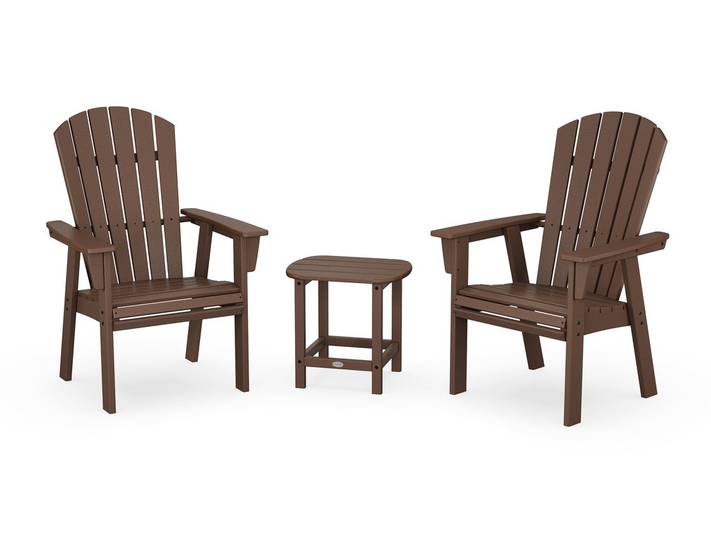 Nautical 3-Piece Curveback Upright Adirondack Chair Set Photo