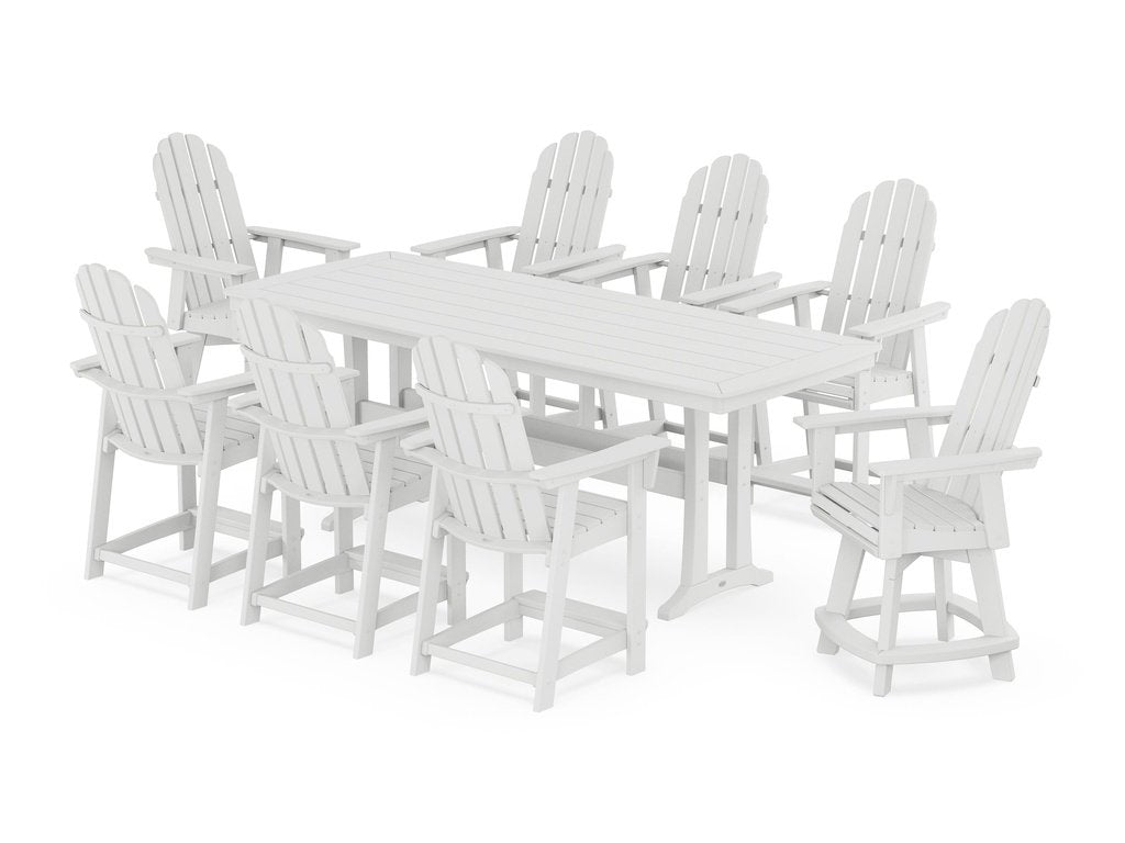 Vineyard Curveback Adirondack Swivel 9-Piece Counter Set with Trestle Legs Photo