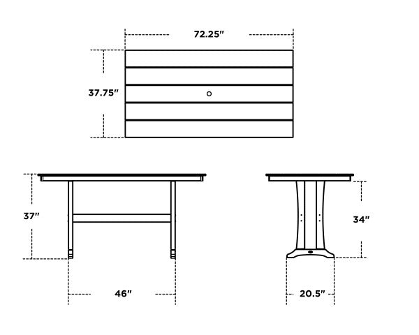 Farmhouse Trestle 37" x 72" Counter Table | Natural Finish - Retreat Home Furniture