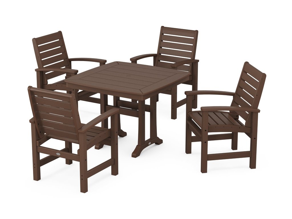 Signature 5-Piece Dining Set with Trestle Legs Photo