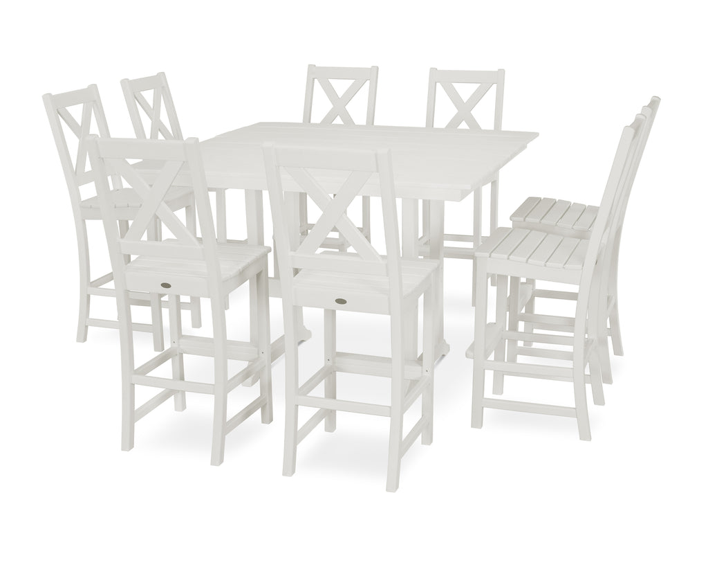 Braxton 9-Piece Farmhouse Trestle Bar Set Photo