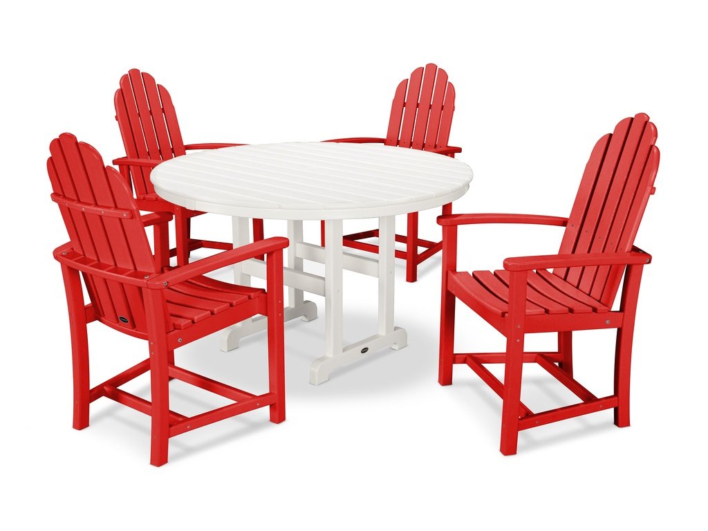 Classic Adirondack 5-Piece Round Farmhouse Dining Set Photo