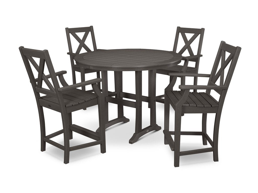 Braxton 5-Piece Nautical Trestle Arm Chair Counter Set Photo