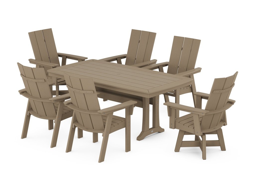 Modern Adirondack 7-Piece Dining Set with Trestle Legs Photo