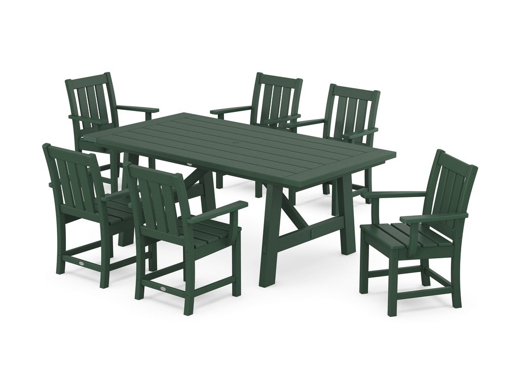 Oxford Arm Chair 7-Piece Rustic Farmhouse Dining Set Photo