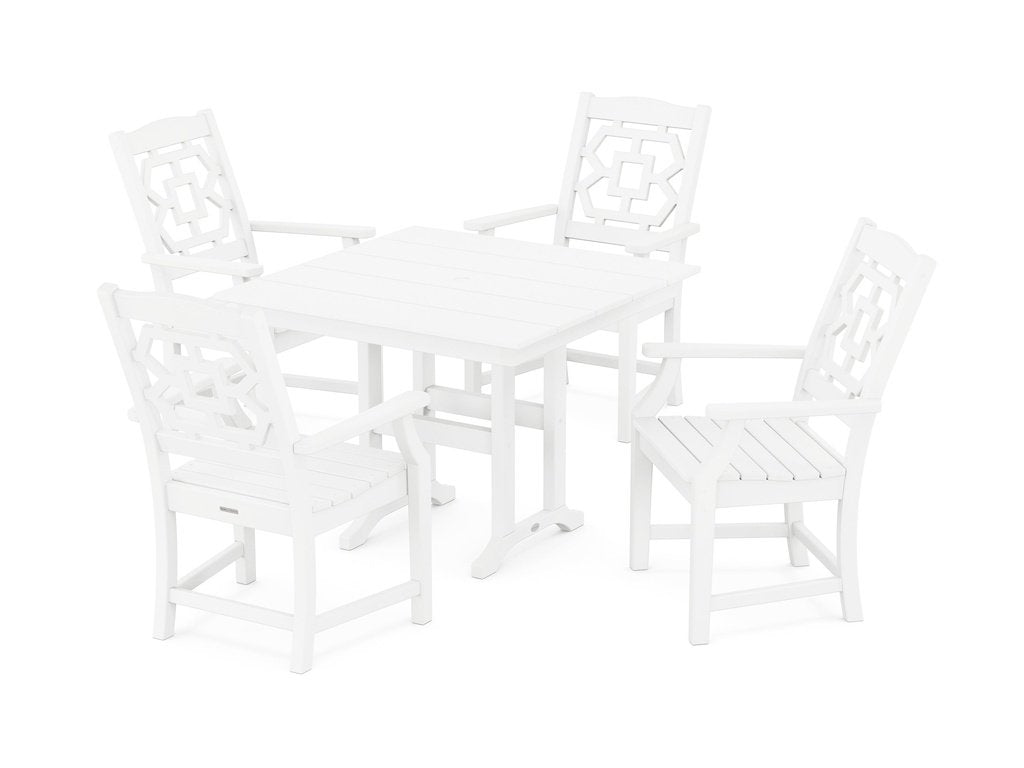 Chinoiserie 5-Piece Farmhouse Dining Set Photo